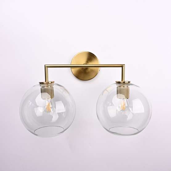 Бра Rh Utilitaire Globe Shade Double Sconce Brass By Imperiumloft — изображение 2