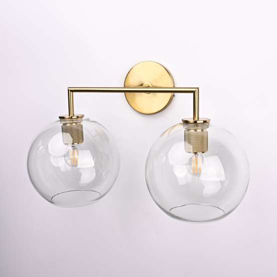 Бра Rh Utilitaire Globe Shade Double Sconce Brass By Imperiumloft — изображение 3
