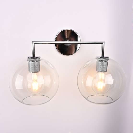 Бра Rh Utilitaire Globe Shade Double Sconce Silver By Imperiumloft — изображение 2