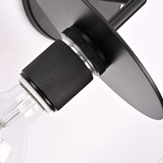 Бра Rh Utilitaire Knurled Disk Shade Sconce Black By Imperiumloft — изображение 3