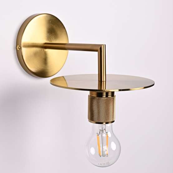 Бра Rh Utilitaire Knurled Disk Shade Sconce Brass By Imperiumloft — изображение 3