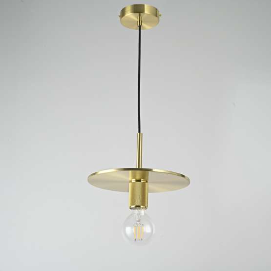 Подвесной Светильник Rh Utilitaire Disk Shade Pendant Brass By Imperiumloft — изображение 3
