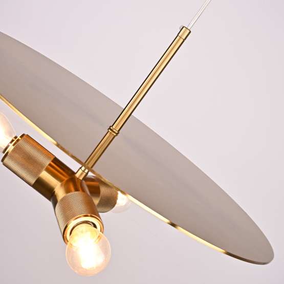 Люстра Rh Utilitaire Disk Triple Pendant Brass By Imperiumloft — изображение 2