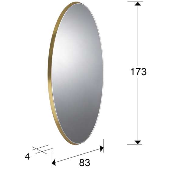 Зеркало овальное Aries 80X170 золото — изображение 2