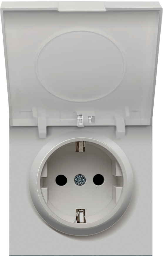 Donel R98 матовый серый накладка для розетки Schuko с з/к со сплошной крышкой, 16A 250 В~, серия DA