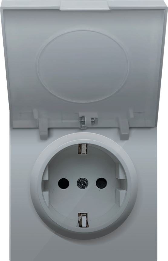 Donel R98 алюминий накладка для розетки Schuko с з/к со сплошной крышкой, 16A 250 В~, серия DA