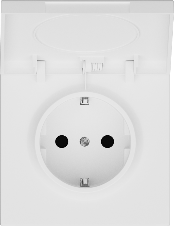 Donel R98 матовый белый накладка для розетки Schuko с з/к со сплошной крышкой, 16A 250 В~, серия DA