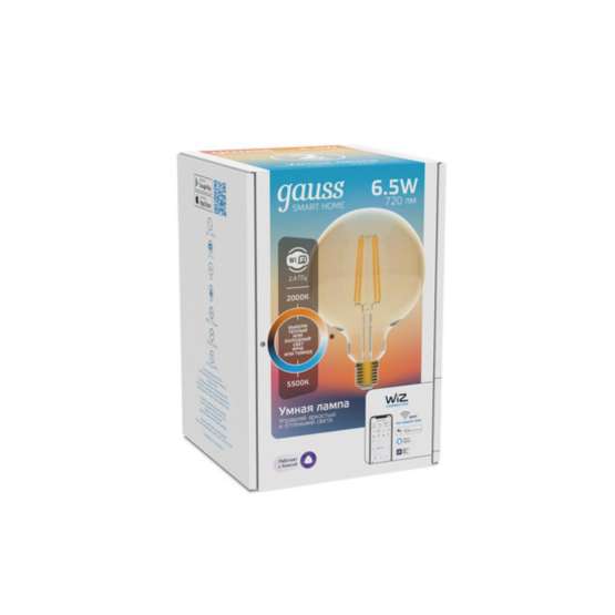 Светодиодная лампа Gauss SMART HOME G95 6|5W 720Lm 2000-5500K E27 1340112 — изображение 2