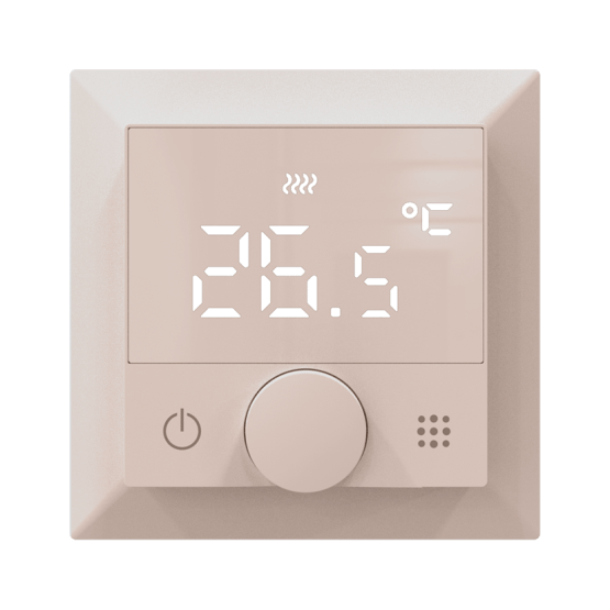 Donel Термостат с Wi-Fi и  датчиком пола, 16 A, 55*55 мм, кашемир, ручка настройки, серия DTEF