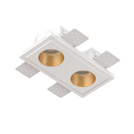 Встраиваемый гипсовый светильник QUASAR 55 DUO BRASS