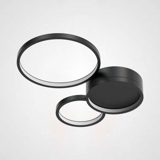 Потолочная Люстра В Виде Колец Twine 3 Rings Black By Imperiumloft