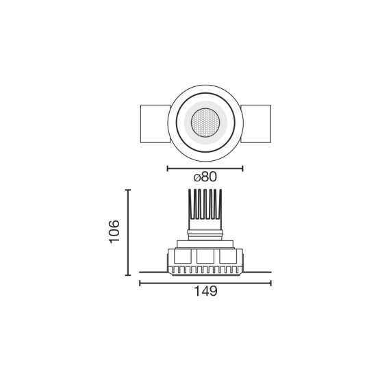 Tulipa Черный встраиваемый даунлайт без рамки 10W 55° 4000K CRI90 DALI — изображение 2