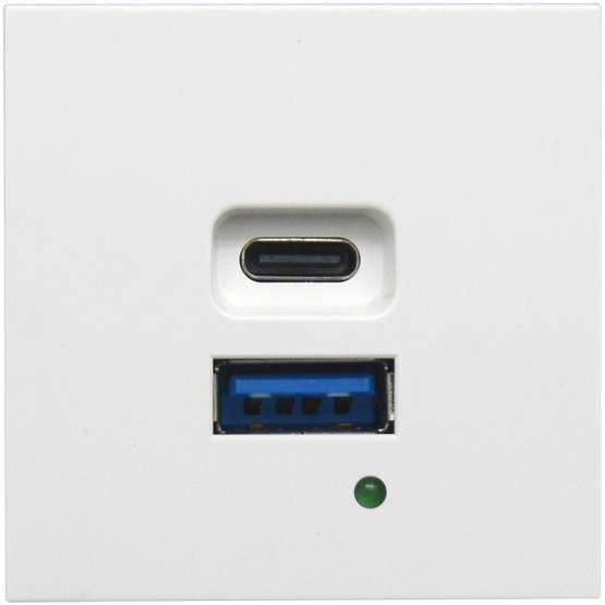 Donel USB зарядное устройство, 4.2A , Type A + C, 2 мод., бел. (45х45мм)