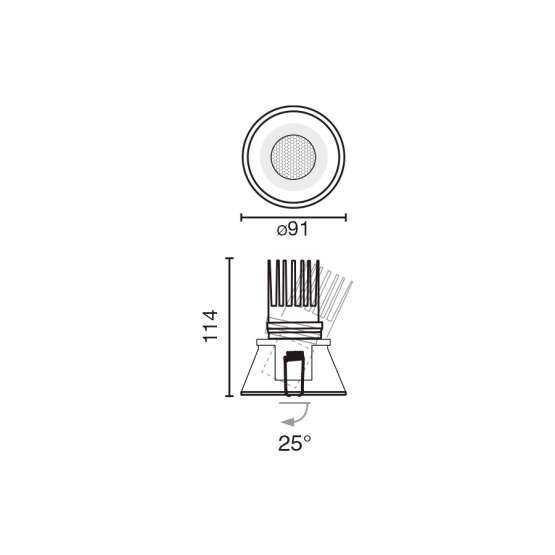 TULIPA Встраиваемый светильник ORI 7W 2700K CRI90 24° белый TRIAC