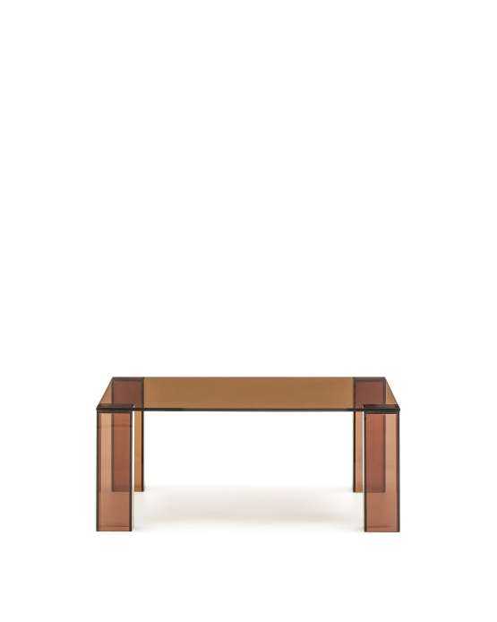 Журнальный столик Adularia из стекла коричневого цвета 85 x 85