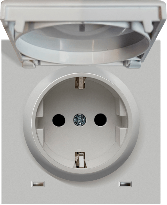 Donel R98 матовый серый накладка для розетки Schuko с з/к, с крышкой на гнездо, 16A 250 В~, серия DA
