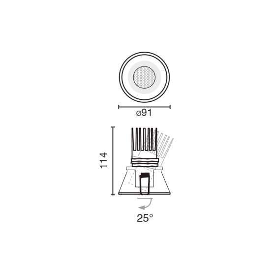 Встраиваемый светильник TULIPA ORI 10W 2700K CRI90 15° белый TRIAC — изображение 2