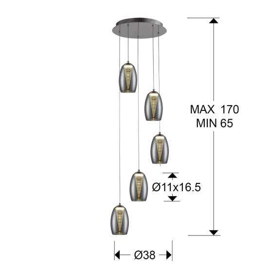 Подвесной светильник Nebula LED 5L хром — изображение 2