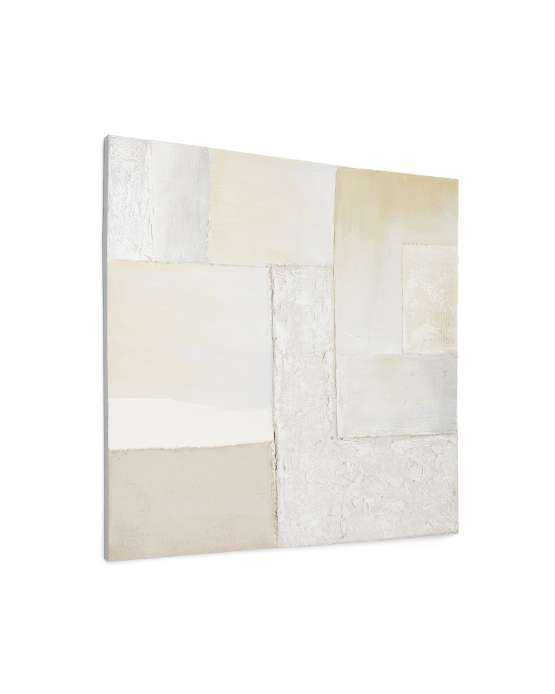 Pineda Абстрактный холст белого цвета 95 x 95 см