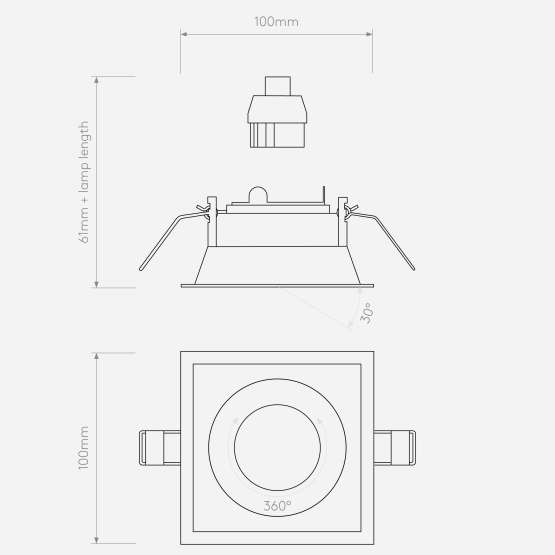 1249043. ASTRO. Minima Slimline Square Adjustable. Светильник — изображение 2