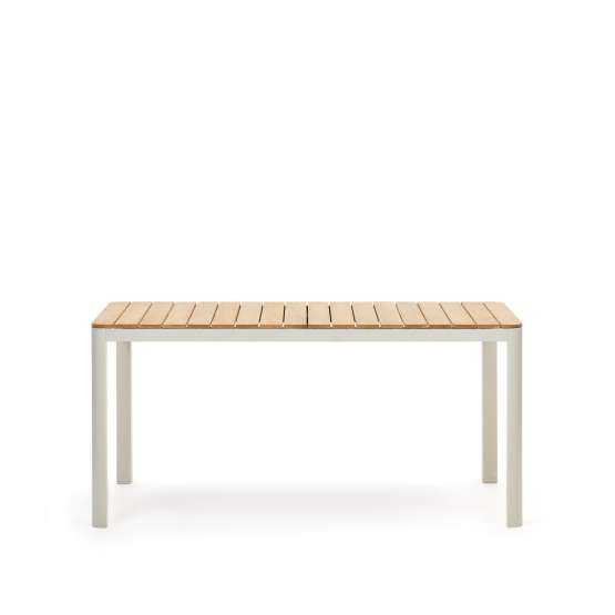 Bona Уличный стол из алюминия в белой отделке и тикового дерева 160 x 90 см