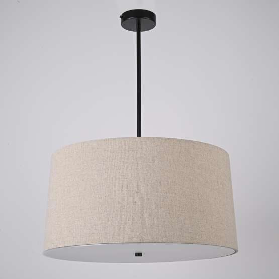 Люстра Rh Round Linen Shade Pendant By Imperiumloft — изображение 3