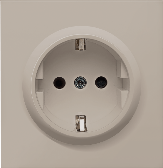 Donel R98 матовый кашемир накладка для розетки Schuko с з/к, со шторками 16A 250 В~, серия DA