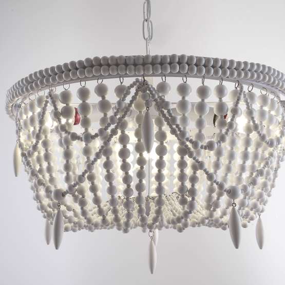 Люстра Rh Anselme White Wood Weathered Chandelier By Imperiumloft — изображение 3