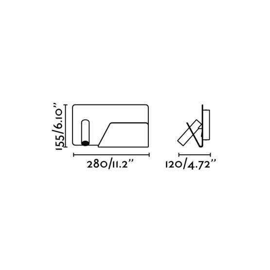 Бра Suau с ридером и полочкой белое USB — изображение 2