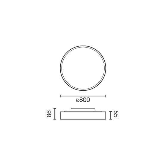 Domio черный Потолочный светильник Ø800 78W PRISM 3000K CRI80 Casambi — изображение 2