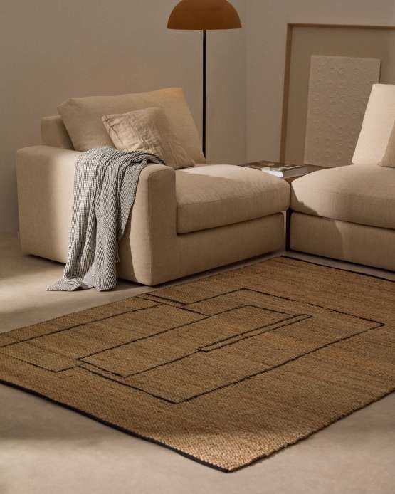 Ковер Velira из джута с графическим рисунком 200 x 300 см — изображение 2
