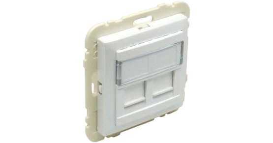 Efapel Лицевая панель с суппортом для двух коннекторов RJ45, лёд 90442 SGE