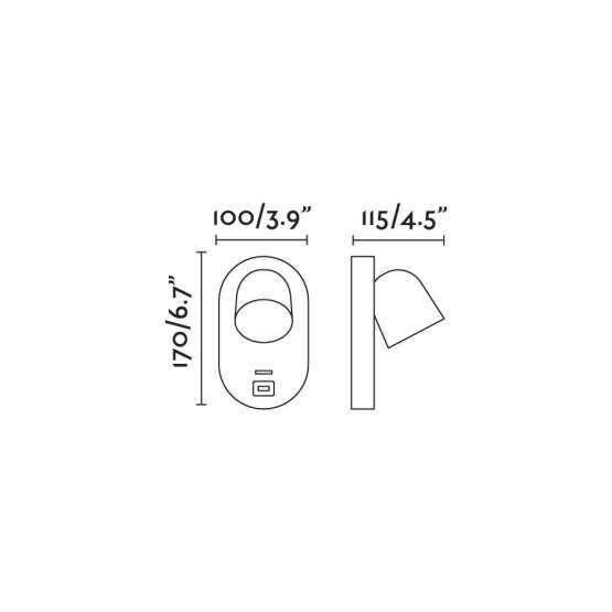 Настенный светильник CORB USB C черный — изображение 2