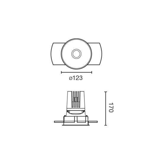 Deep 90 Downlight круглый без рамки черный 15° 3000K CRI95 STRIPY — изображение 2