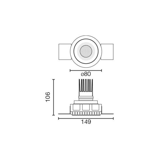 Tulipa Белый встраиваемый даунлайт без рамки 10W 55° 3000K CRI90 casambi — изображение 2