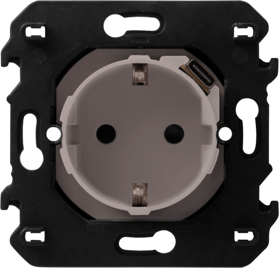 VG51440 Vanguard Valero Розетка нем.ст. 2К+З со встр.зарядкой USB C + супп.2м
~250В 16А/=5В 1.5А 2 м. Серый
