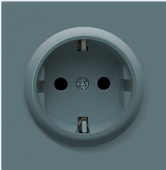 Donel R98 матовый изумруд накладка для розетки Schuko с з/к, со шторками 16A 250 В~, серия D
