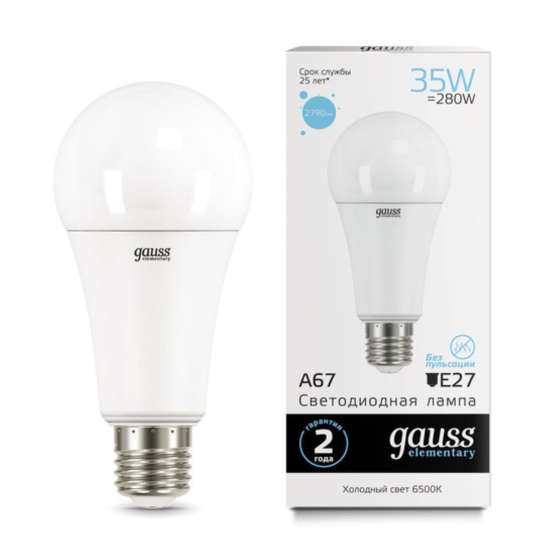 Светодиодная лампа Gauss A67 35W 2790Lm 6500K E27 70235