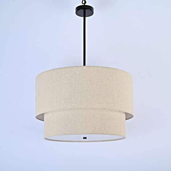 Люстра Rh Two-Tier Round Shade Linen By Imperiumloft — изображение 2