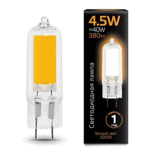 Светодиодная лампа Gauss 4|5W 380Lm 3000K G4 107807104