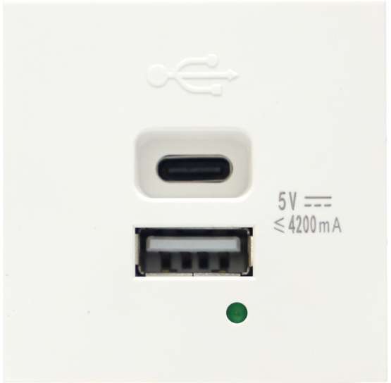 Donel USB зарядное устройство, 4.2A , Type A + C, 2 мод., черн. (45х45мм)