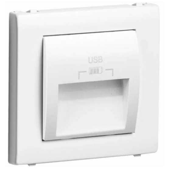Efapel Розетка USB двойная 20°, зарядная, белый матовый 50673 TBM