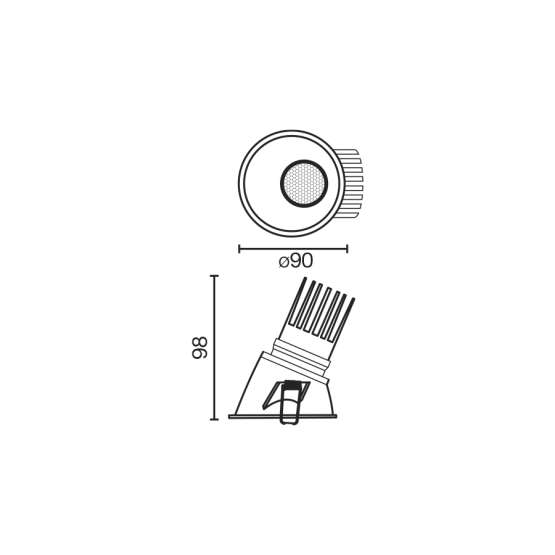 Tulipa Черный встраиваемый даунлайт ASIM 10W 24° 3000K CRI90 TRIAC — изображение 2