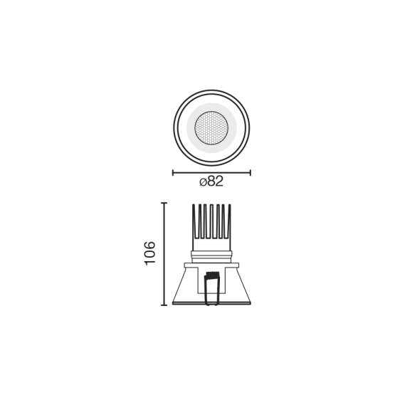 Tulipa Черный встраиваемый даунлайт 10W 15° 2700K CRI90 DALI IP44 — изображение 2