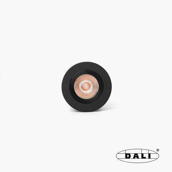 Uno черный/черный встраиваемый даунлайт 8W 24° 3000K CRI90 DALI