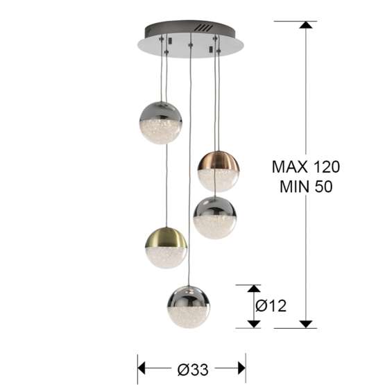 Подвесной светильник Sphere 5L LED разноцветный — изображение 2