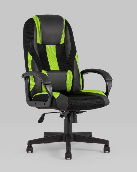 Кресло игровое TopChairs ST-CYBER 9 черный/зеленый — изображение 2