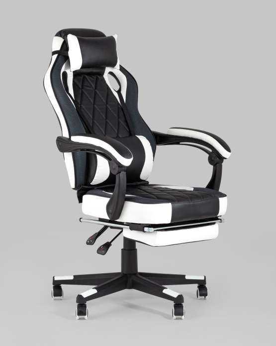 Кресло игровое TopChairs Virage черно-белое — изображение 2