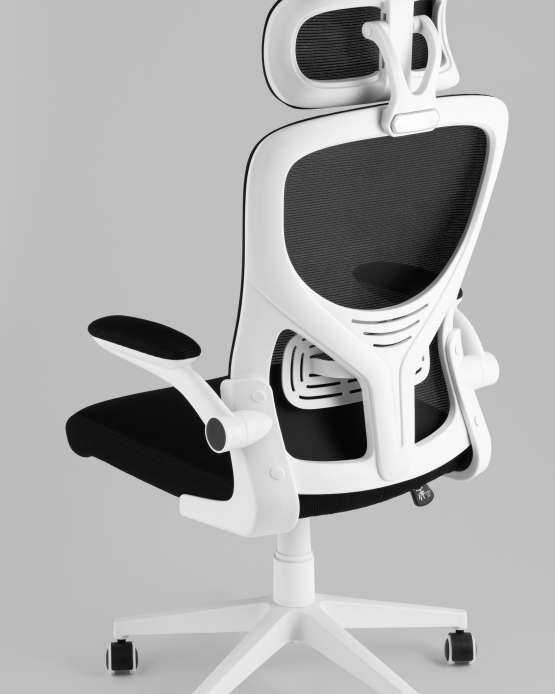 Кресло офисное TopChairs Airone белый с черной сеткой — изображение 2