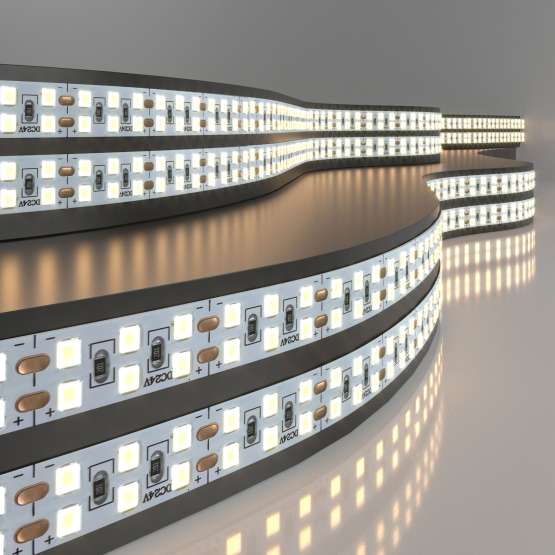 Лента светодиодная 240 LED 18 Вт IP20 двухрядная 3300К теплый белый 2835 24V
                    240Led 18W IP20